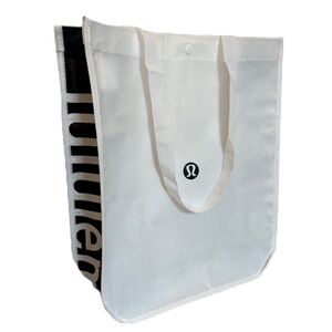 Lululemon shopping tote bag white black Large